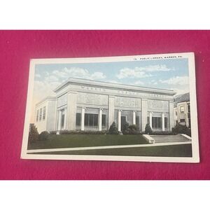 Postcard - Public Library Warren, PA Unposted